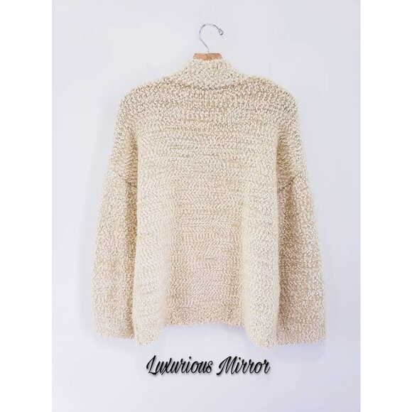 Chelsea & Theodore Cozy Teddy Knit Warm Popcorn Turtleneck Pullover Sweater Sz L - Picture 3 of 9